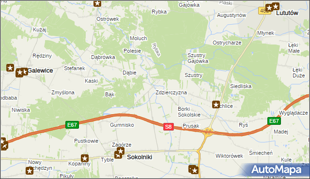 mapa Zdzierczyzna, Zdzierczyzna na mapie Targeo
