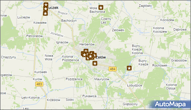 mapa Zelów, Zelów na mapie Targeo