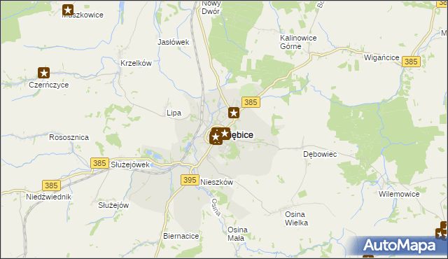 mapa Ziębice, Ziębice na mapie Targeo