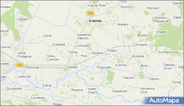 mapa Milin gmina Kramsk, Milin gmina Kramsk na mapie Targeo