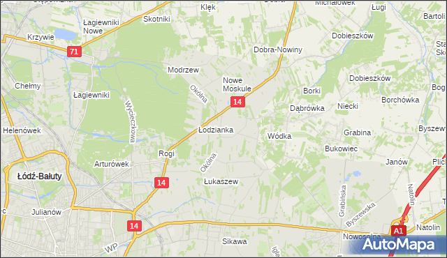 mapa Wilanów gmina Łódź, Wilanów gmina Łódź na mapie Targeo