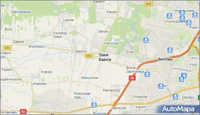 mapa Babice Nowe, Babice Nowe na mapie Targeo