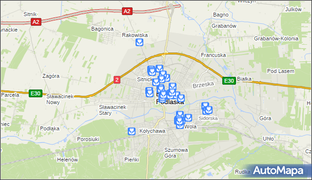 mapa Białej Podlaskiej, Biała Podlaska na mapie Targeo