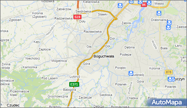 mapa Boguchwała powiat rzeszowski, Boguchwała powiat rzeszowski na mapie Targeo