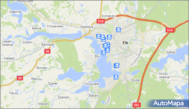 mapa Ełk powiat ełcki, Ełk powiat ełcki na mapie Targeo