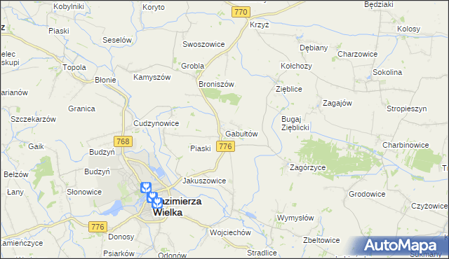 mapa Gabułtów, Gabułtów na mapie Targeo