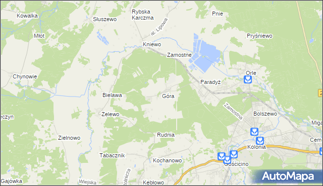 mapa Góra gmina Wejherowo, Góra gmina Wejherowo na mapie Targeo