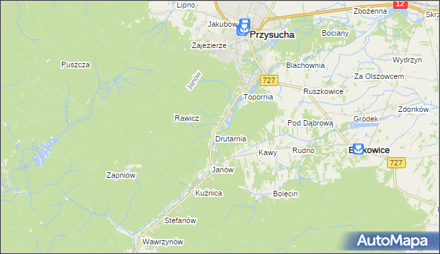 mapa Gwarek, Gwarek na mapie Targeo