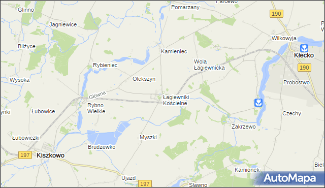 mapa Łagiewniki Kościelne, Łagiewniki Kościelne na mapie Targeo