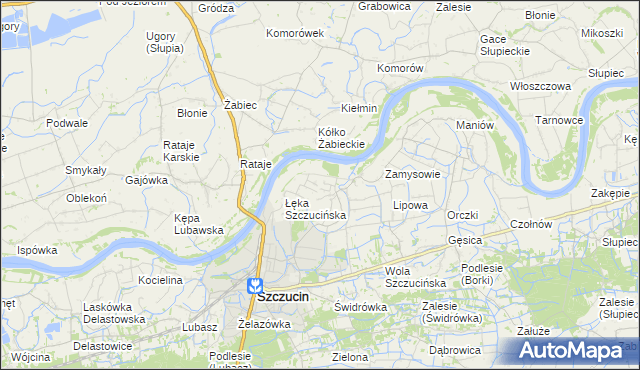 mapa Łęka Żabiecka, Łęka Żabiecka na mapie Targeo