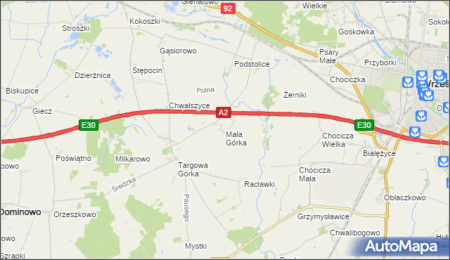 mapa Mała Górka, Mała Górka na mapie Targeo