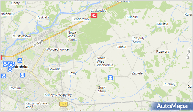 mapa Nowa Wieś Wschodnia, Nowa Wieś Wschodnia na mapie Targeo