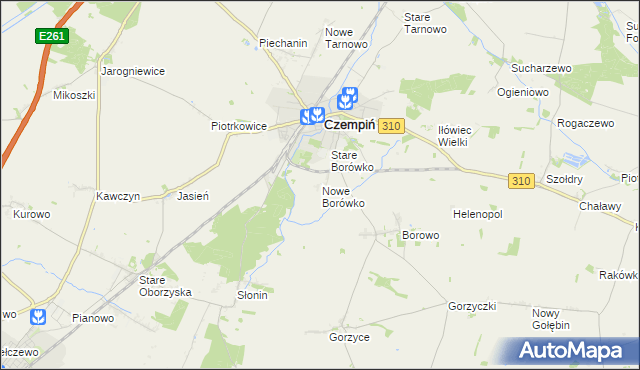 mapa Nowe Borówko, Nowe Borówko na mapie Targeo