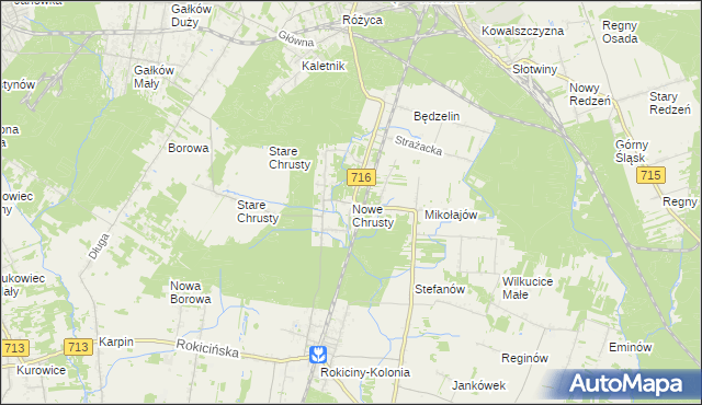 mapa Nowe Chrusty, Nowe Chrusty na mapie Targeo