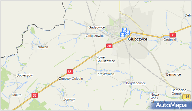 mapa Nowe Gołuszowice, Nowe Gołuszowice na mapie Targeo