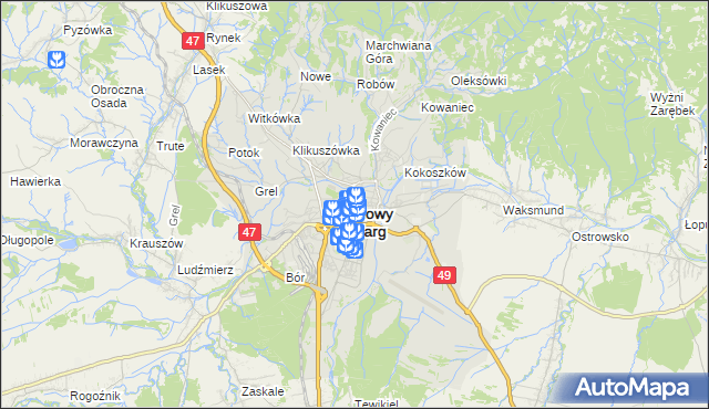 mapa Nowego Targu, Nowy Targ na mapie Targeo