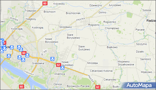 mapa Stare Gulczewo, Stare Gulczewo na mapie Targeo