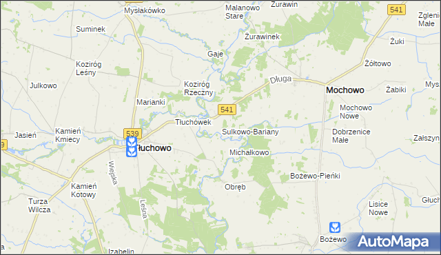 mapa Sulkowo-Bariany, Sulkowo-Bariany na mapie Targeo