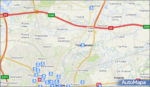 mapa Trzebownisko, Trzebownisko na mapie Targeo