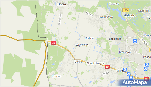 mapa Wąwelnica, Wąwelnica na mapie Targeo