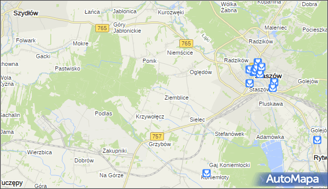 mapa Ziemblice, Ziemblice na mapie Targeo