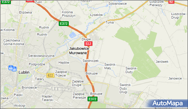 mapa Biskupie-Kolonia gmina Wólka, Biskupie-Kolonia gmina Wólka na mapie Targeo