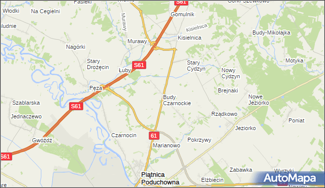 mapa Budy Czarnockie, Budy Czarnockie na mapie Targeo