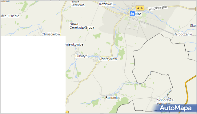 mapa Dzierżysław gmina Kietrz, Dzierżysław gmina Kietrz na mapie Targeo