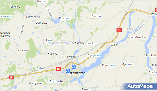 mapa Folusz gmina Trzemeszno, Folusz gmina Trzemeszno na mapie Targeo