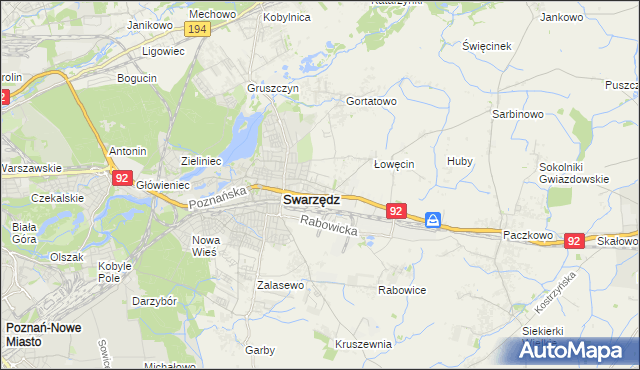 mapa Jasin gmina Swarzędz, Jasin gmina Swarzędz na mapie Targeo