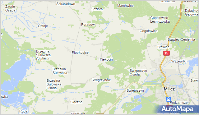 mapa Piękocin, Piękocin na mapie Targeo