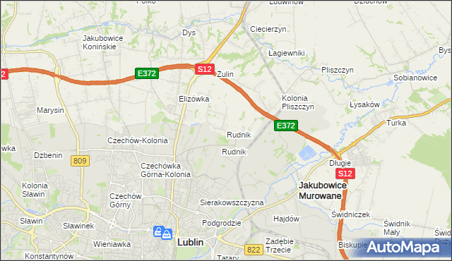 mapa Rudnik gmina Wólka, Rudnik gmina Wólka na mapie Targeo
