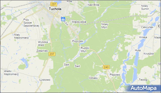 mapa Rudzki Młyn, Rudzki Młyn na mapie Targeo