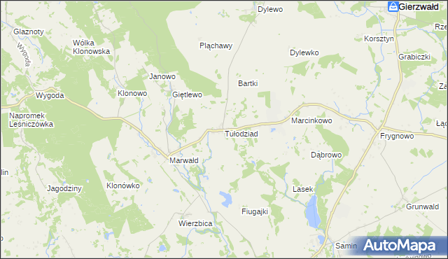 mapa Tułodziad, Tułodziad na mapie Targeo