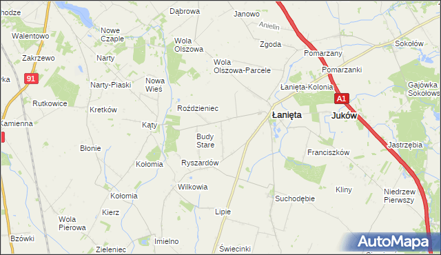 mapa Witoldów gmina Łanięta, Witoldów gmina Łanięta na mapie Targeo