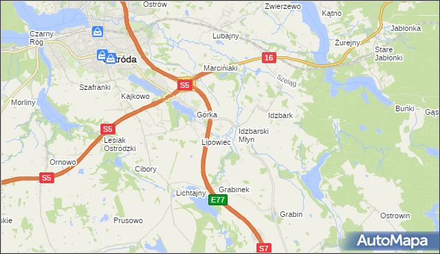 mapa Worniny, Worniny na mapie Targeo