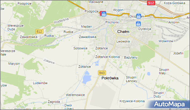 mapa Żółtańce-Kolonia, Żółtańce-Kolonia na mapie Targeo