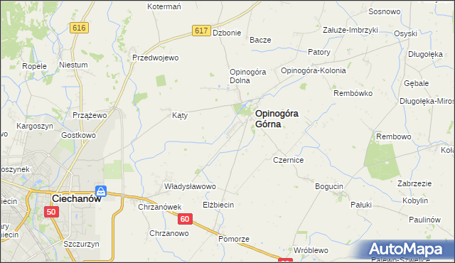 mapa Zygmuntowo gmina Opinogóra Górna, Zygmuntowo gmina Opinogóra Górna na mapie Targeo