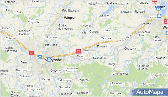 mapa Inwałd, Inwałd na mapie Targeo