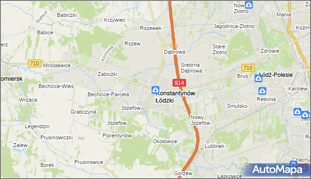 mapa Konstantynów Łódzki, Konstantynów Łódzki na mapie Targeo