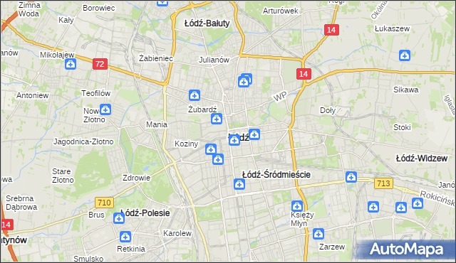mapa Łodzi, Łódź na mapie Targeo