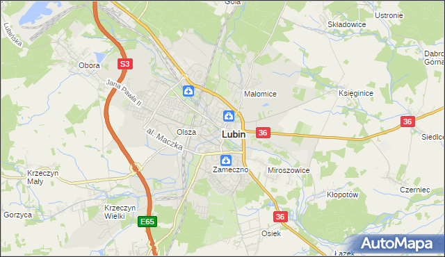 mapa Lubin, Lubin na mapie Targeo
