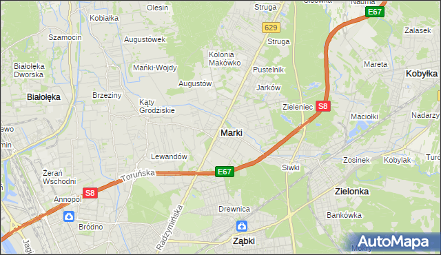 mapa Marki powiat wołomiński, Marki powiat wołomiński na mapie Targeo