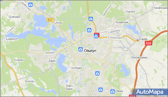 mapa Olsztyna, Olsztyn na mapie Targeo