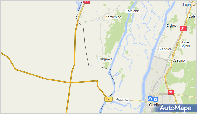 mapa Pargowo, Pargowo na mapie Targeo