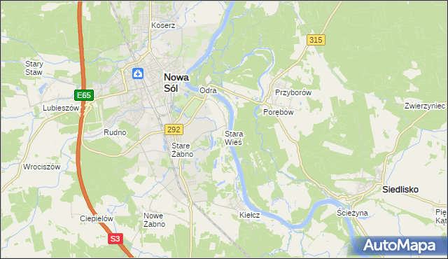 mapa Stara Wieś gmina Nowa Sól, Stara Wieś gmina Nowa Sól na mapie Targeo