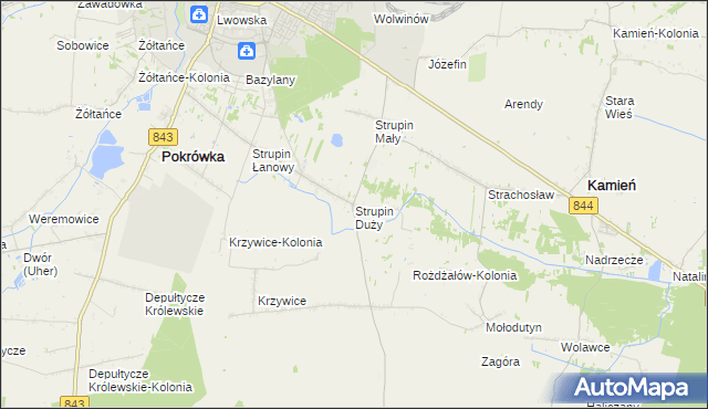 mapa Strupin Duży, Strupin Duży na mapie Targeo