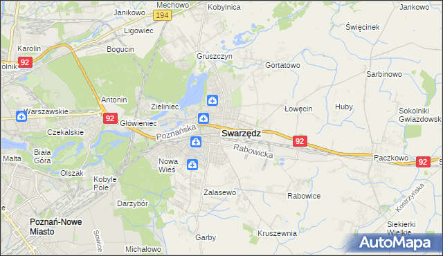 mapa Swarzędz, Swarzędz na mapie Targeo