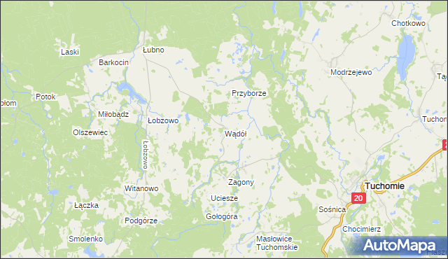 mapa Wądół, Wądół na mapie Targeo