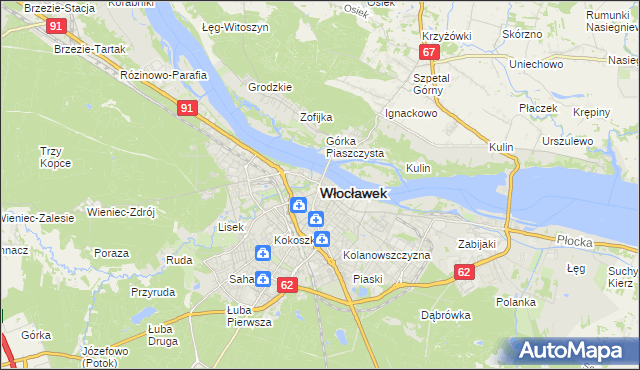 mapa Włocławka, Włocławek na mapie Targeo
